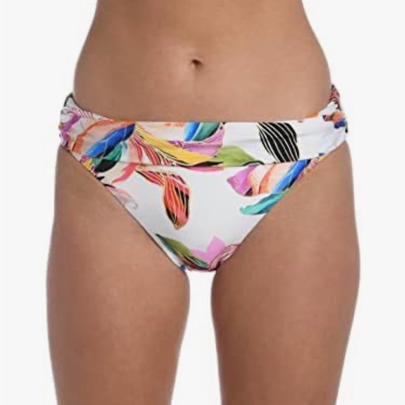 LA BLANCA Paradise Scoop Banded Tropical 🌴 Bikini 👙 Bottoms - NWT - Size 14 - Picture 7 of 7